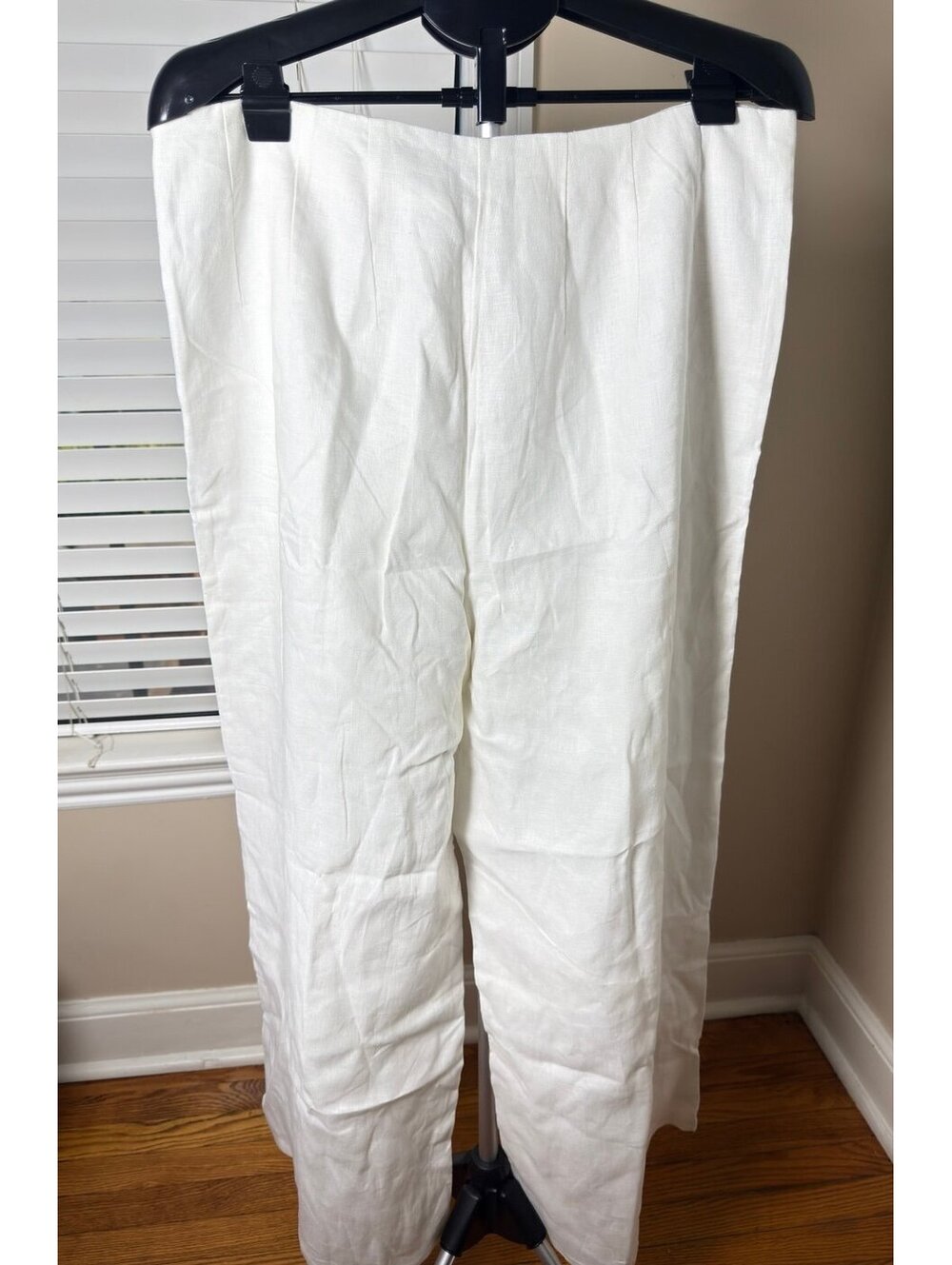 AERE High Waist 100% Linen Pants White Wide Leg Lined Side Zip Women’s Size 18 - Picture 2 of 7